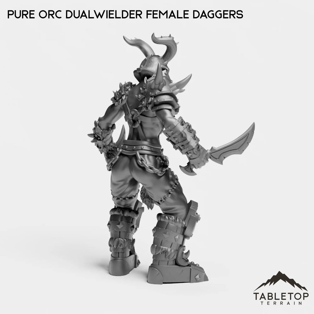 Tabletop Terrain Miniature Pure Orc Dualwielder Female