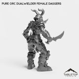 Tabletop Terrain Miniature Pure Orc Dualwielder Female