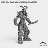 Tabletop Terrain Miniature Pure Orc Dualwielder Female