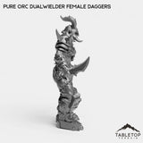 Tabletop Terrain Miniature Pure Orc Dualwielder Female