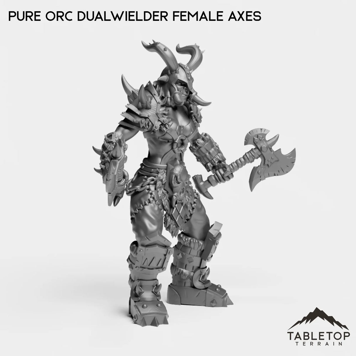 Tabletop Terrain Miniature Pure Orc Dualwielder Female