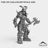 Tabletop Terrain Miniature Pure Orc Dualwielder Female