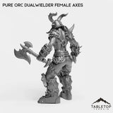Tabletop Terrain Miniature Pure Orc Dualwielder Female