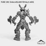 Tabletop Terrain Miniature Pure Orc Dualwielder Female