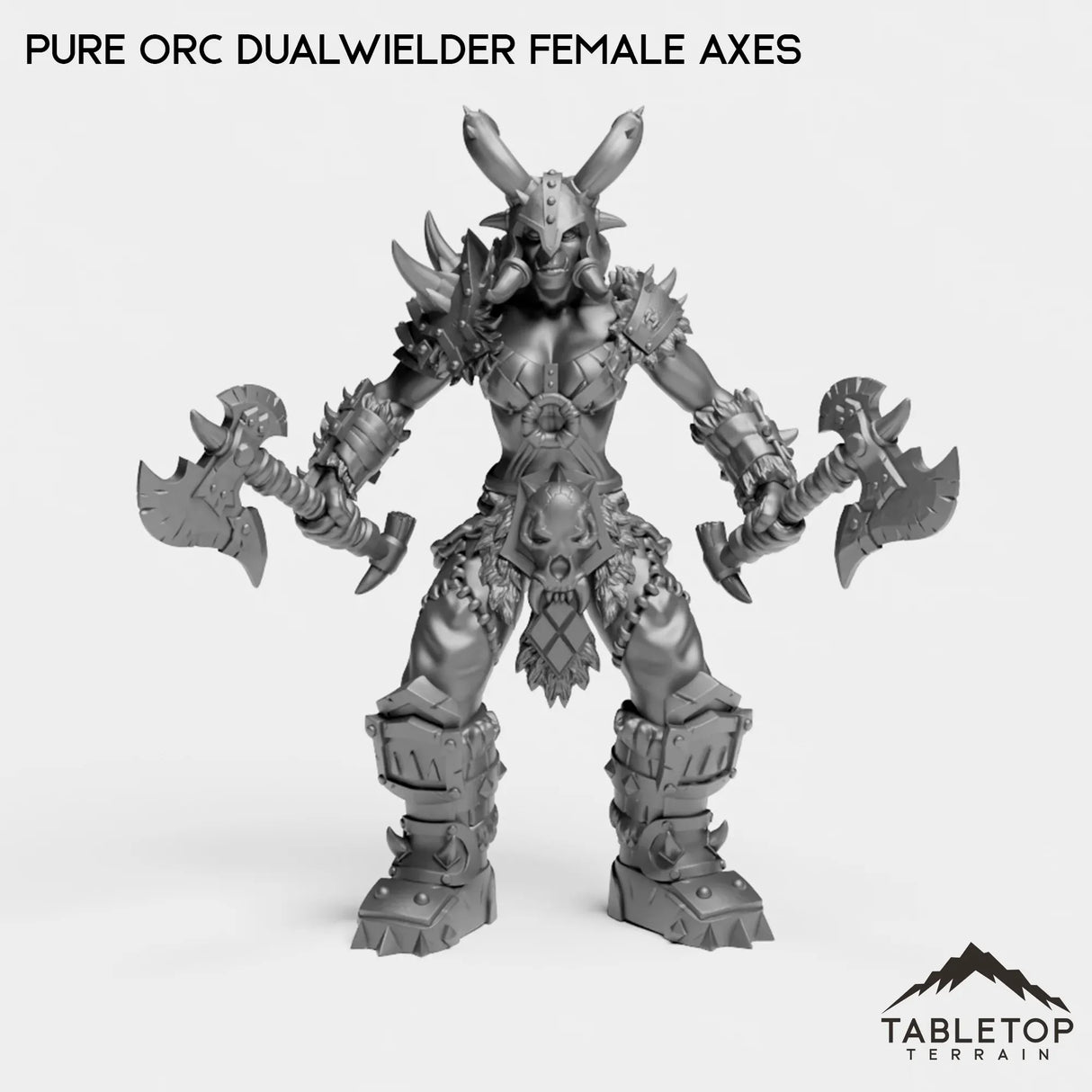 Tabletop Terrain Miniature Pure Orc Dualwielder Female Axes Pure Orc Dualwielder Female