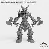 Tabletop Terrain Miniature Pure Orc Dualwielder Female Axes Pure Orc Dualwielder Female