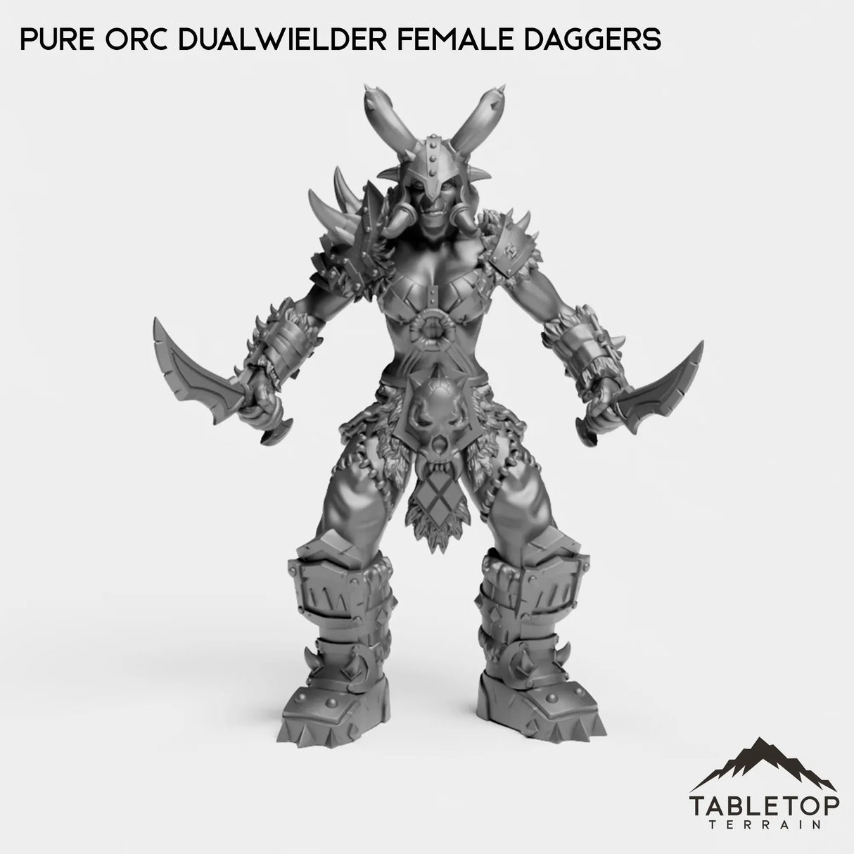 Tabletop Terrain Miniature Pure Orc Dualwielder Female Daggers Pure Orc Dualwielder Female