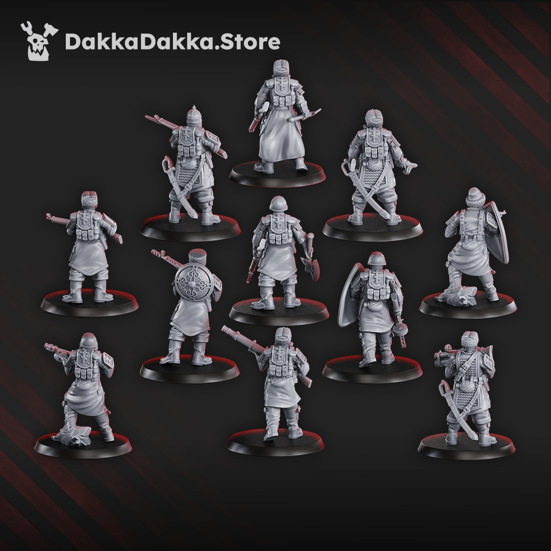 Tabletop Terrain Miniature Red Druzhina Squad x11