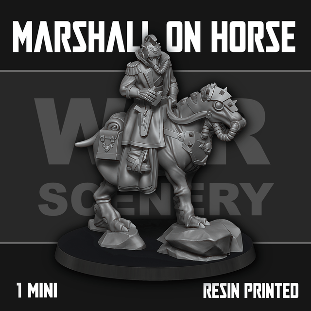 Tabletop Terrain Miniature Renegade Rider Marshall on Horse