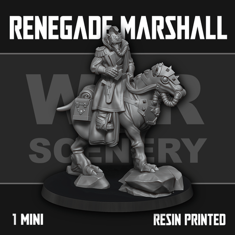 Tabletop Terrain Miniature Renegade Rider Marshall on Horse