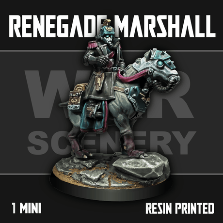 Tabletop Terrain Miniature Renegade Rider Marshall on Horse