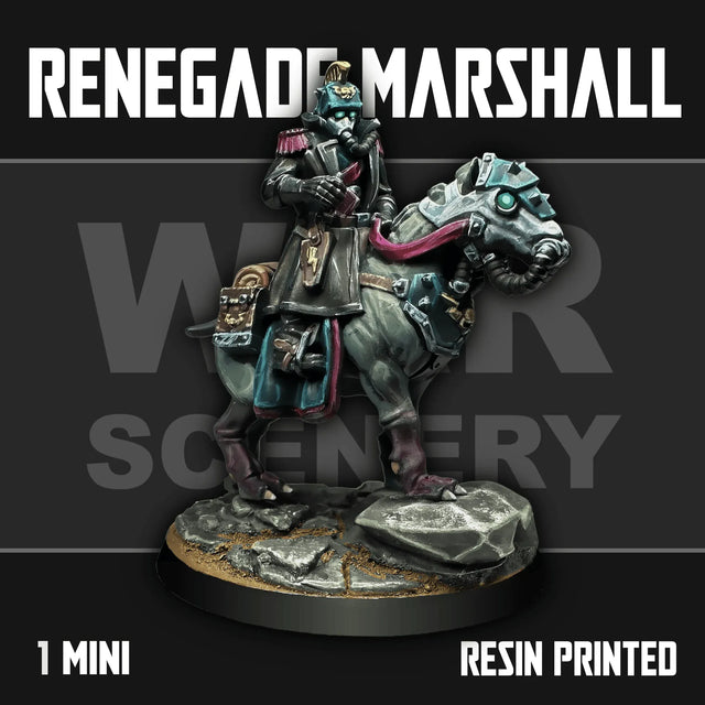 Tabletop Terrain Miniature Renegade Rider Marshall on Horse