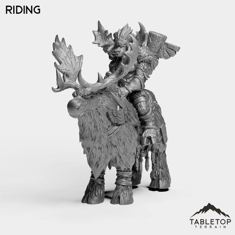 Tabletop Terrain Miniature Riding Mountain Minotaur Female
