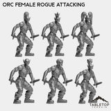 Tabletop Terrain Miniature Rogue Attacking Orc Female Starters