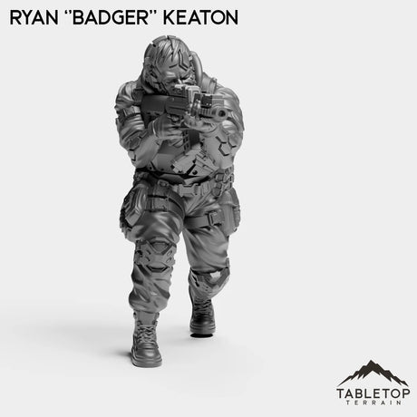 Tabletop Terrain Miniature Ryan ''Badger'' Keaton - Strike Team Omega & Almighty Friends