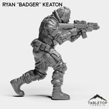 Tabletop Terrain Miniature Ryan ''Badger'' Keaton - Strike Team Omega & Almighty Friends