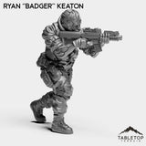 Tabletop Terrain Miniature Ryan ''Badger'' Keaton - Strike Team Omega & Almighty Friends