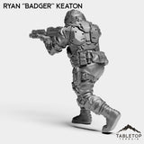 Tabletop Terrain Miniature Ryan ''Badger'' Keaton - Strike Team Omega & Almighty Friends