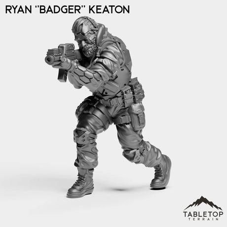 Tabletop Terrain Miniature Ryan ''Badger'' Keaton - Strike Team Omega & Almighty Friends