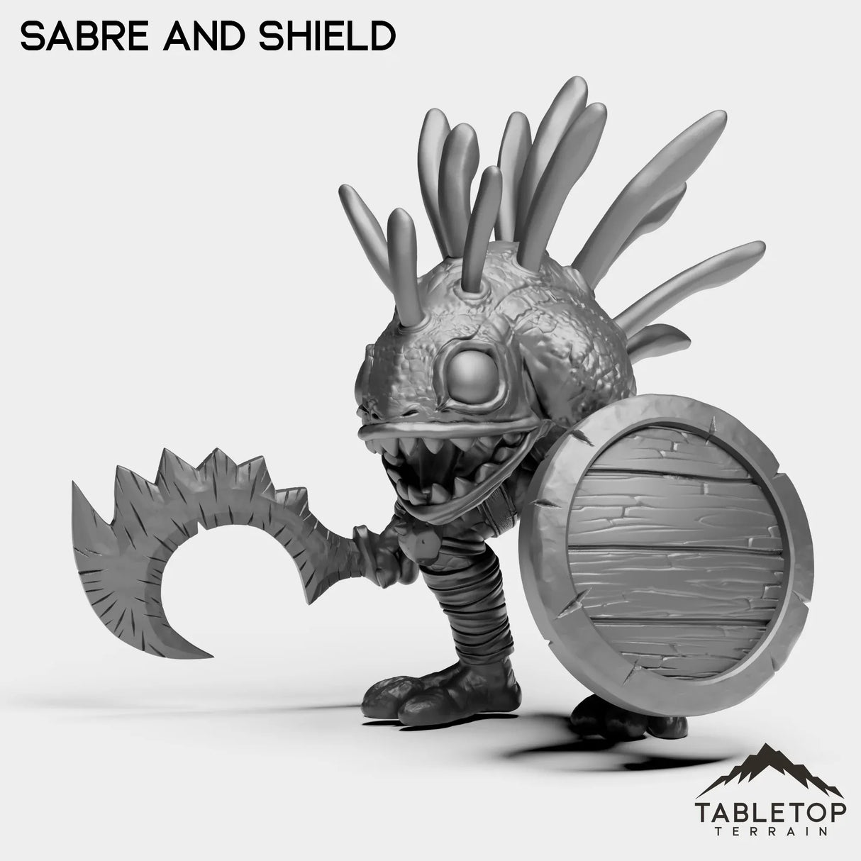 Tabletop Terrain Miniature Sabre and Shield Murlocs with Weapons