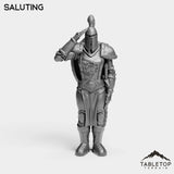 Tabletop Terrain Miniature Saluting Human Guard Female