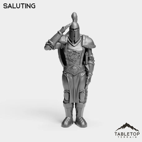 Tabletop Terrain Miniature Saluting Human Guard Female
