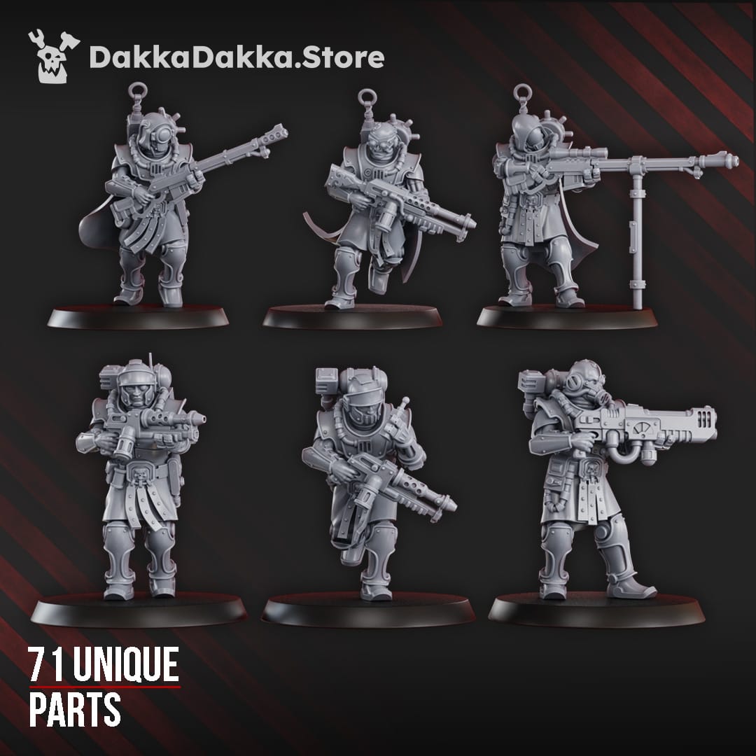 Tabletop Terrain Miniature Satellitum Mechguards Range Squad (build kit)