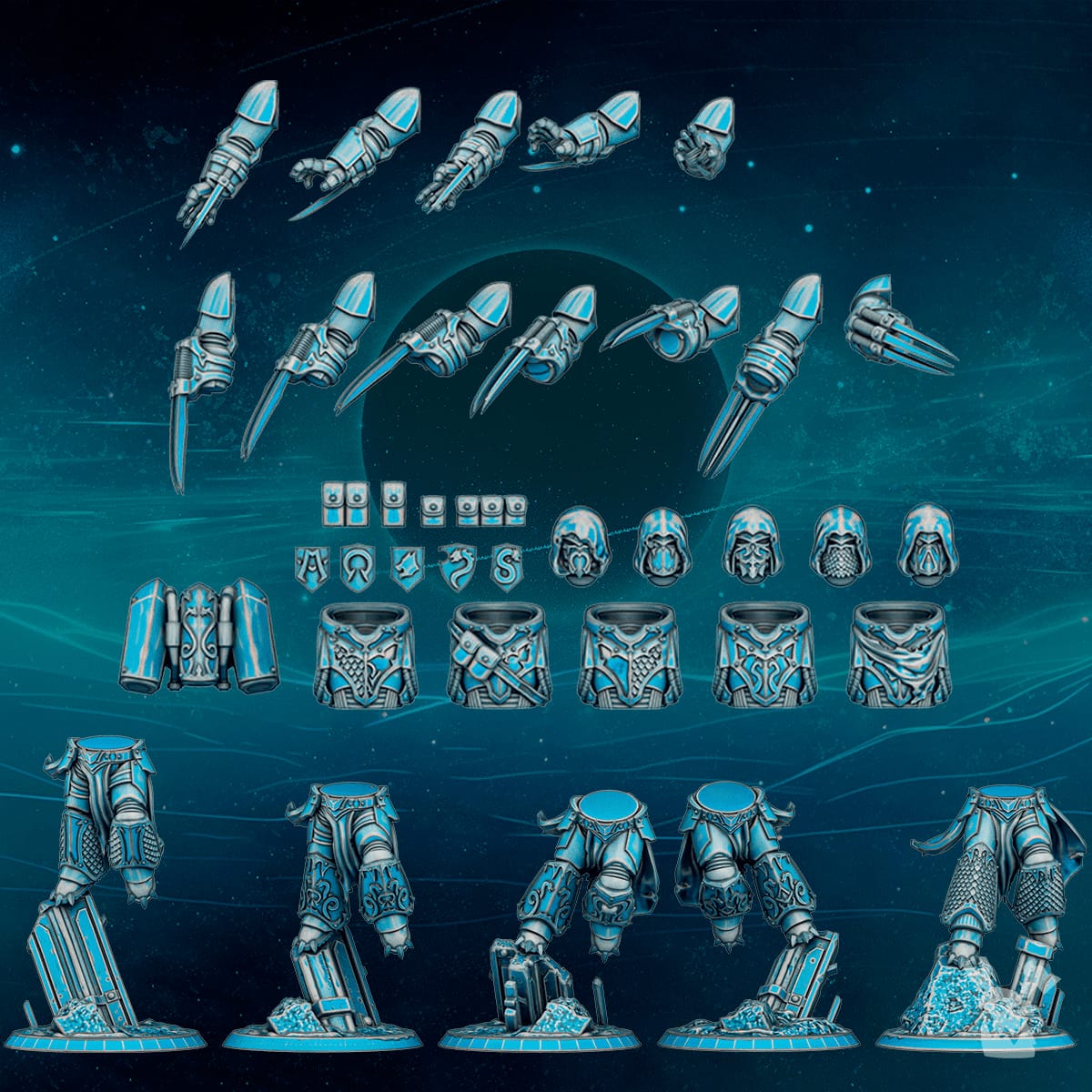 Tabletop Terrain Miniature Scylla Assault Brothers Squad (new design) (build kit)