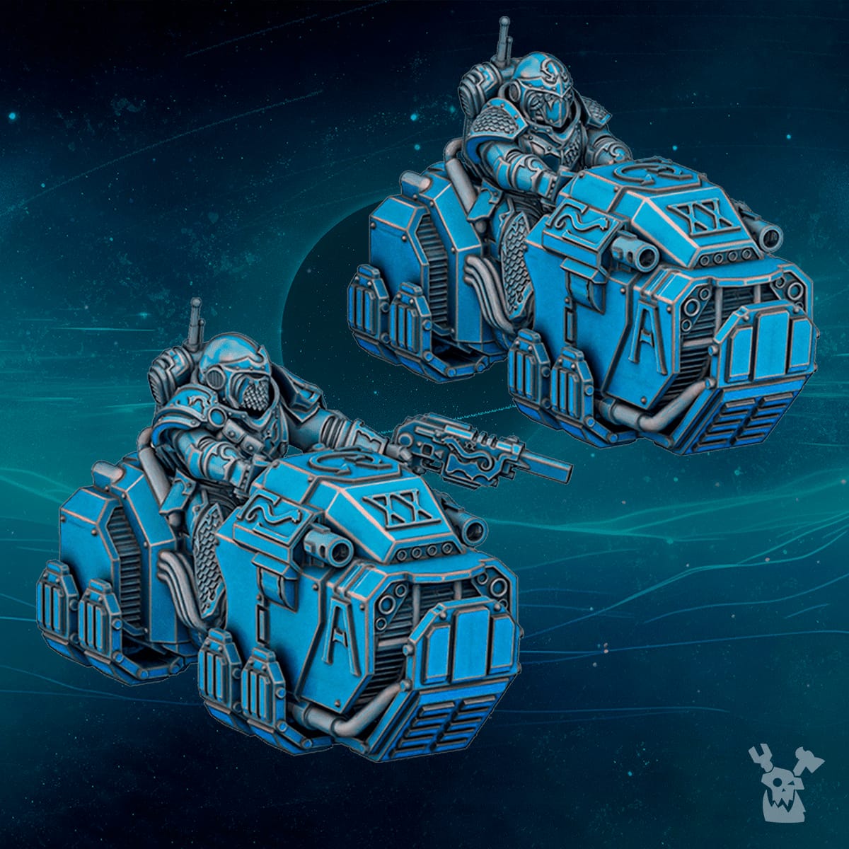 Tabletop Terrain Miniature Scylla Bikers (build kit)