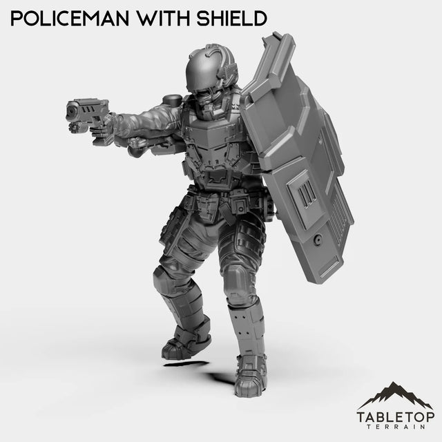Tabletop Terrain Miniature Shield Officer - Raid44