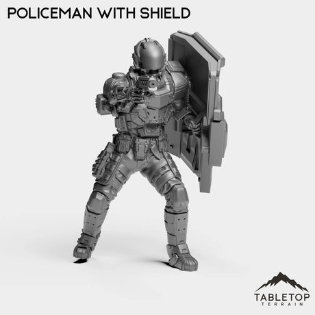 Tabletop Terrain Miniature Shield Officer - Raid44