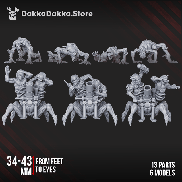 Tabletop Terrain Miniature Shroomspawn Weapons Crew Squad (x6)