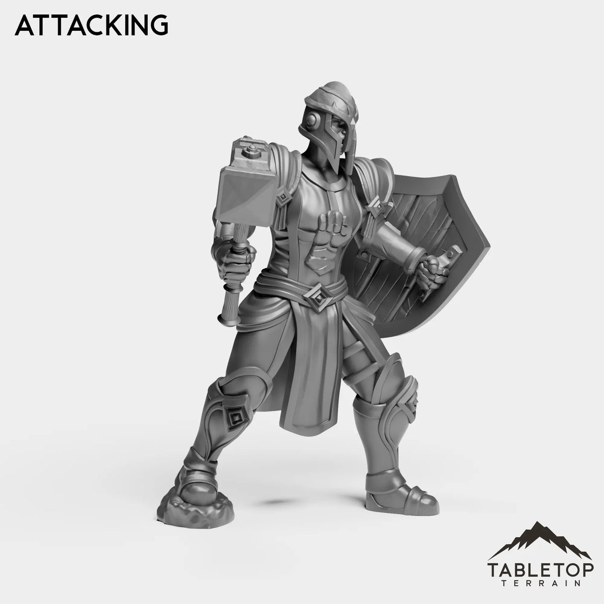 Tabletop Terrain Miniature Silver Paladin Knight Female