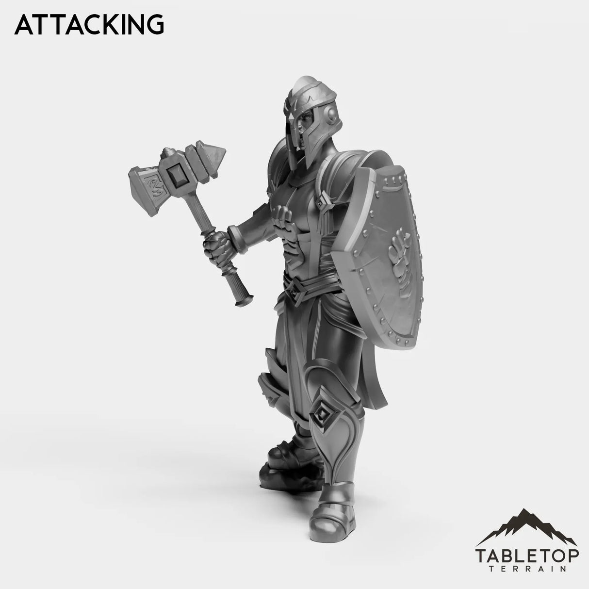 Tabletop Terrain Miniature Silver Paladin Knight Female