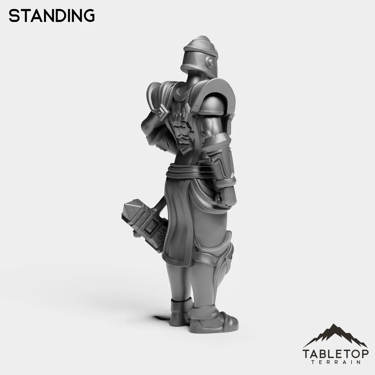Tabletop Terrain Miniature Silver Paladin Knight Female