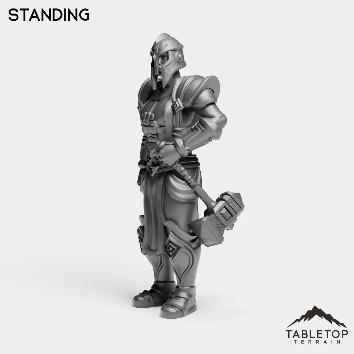 Tabletop Terrain Miniature Silver Paladin Knight Female