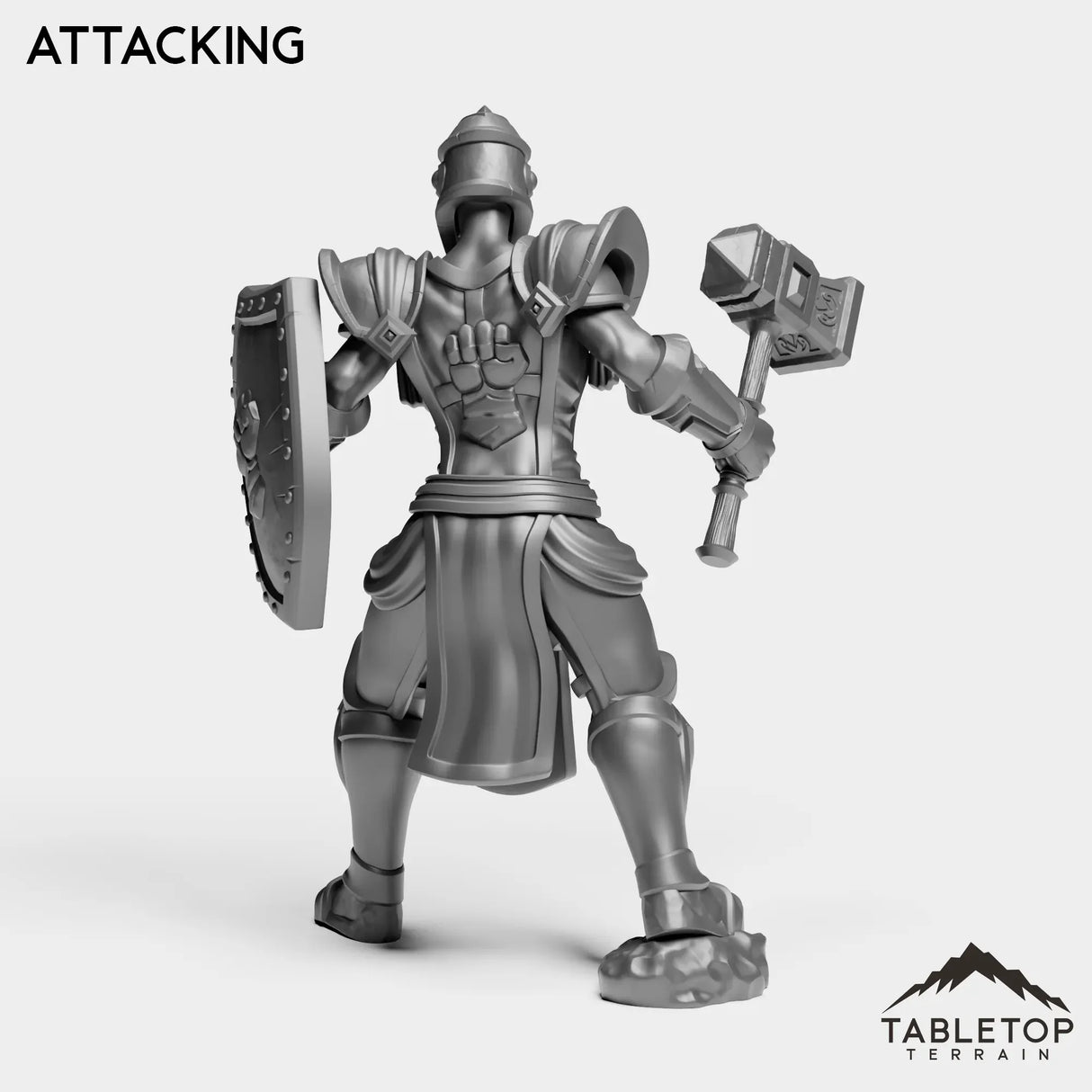 Tabletop Terrain Miniature Silver Paladin Knight Female