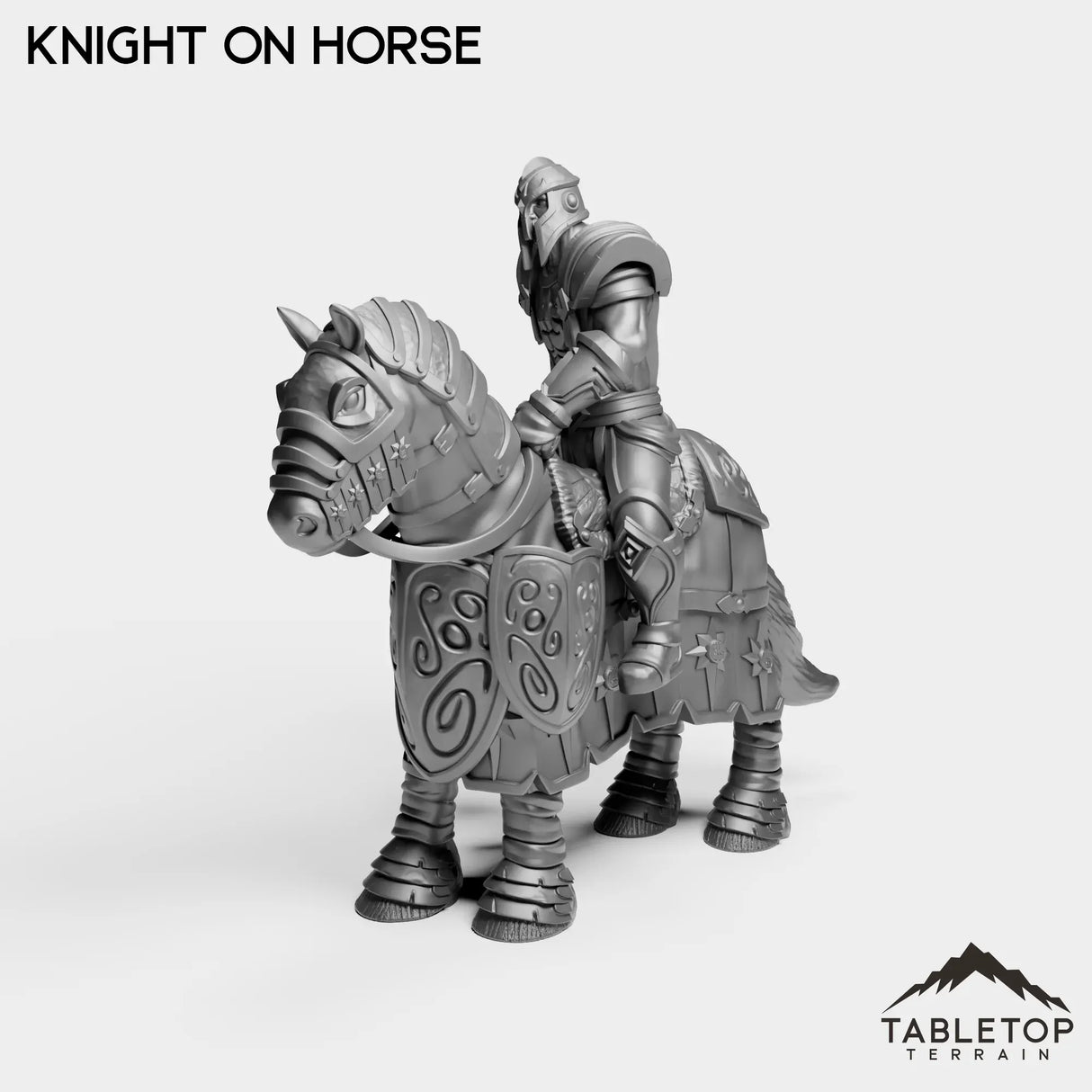 Tabletop Terrain Miniature Silver Paladin Knight on Horse