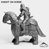 Tabletop Terrain Miniature Silver Paladin Knight on Horse
