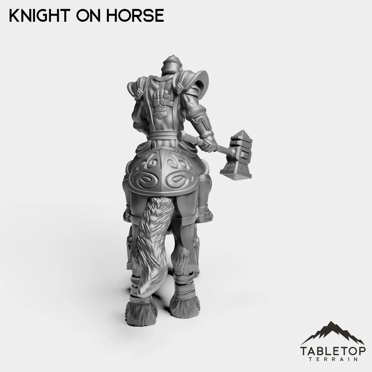 Tabletop Terrain Miniature Silver Paladin Knight on Horse