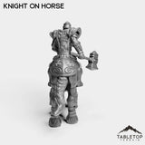 Tabletop Terrain Miniature Silver Paladin Knight on Horse
