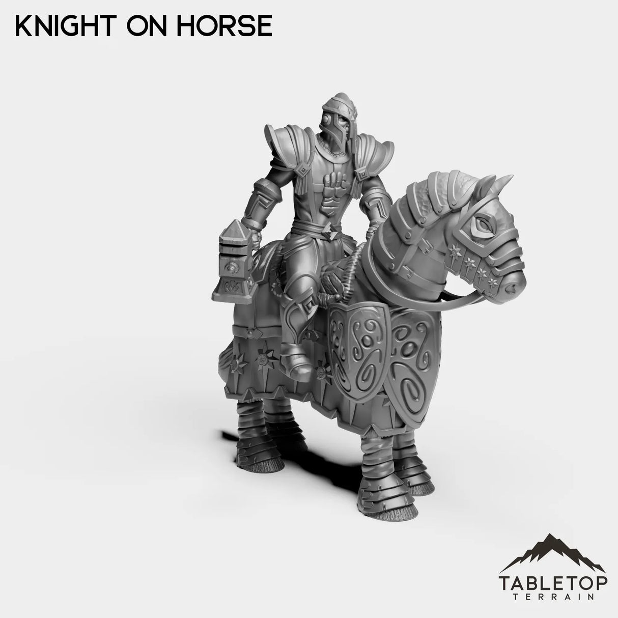 Tabletop Terrain Miniature Silver Paladin Knight on Horse