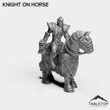 Tabletop Terrain Miniature Silver Paladin Knight on Horse