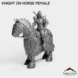 Tabletop Terrain Miniature Silver Paladin Knight on Horse Female