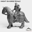 Tabletop Terrain Miniature Silver Paladin Knight on Horse Female