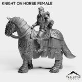 Tabletop Terrain Miniature Silver Paladin Knight on Horse Female