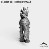Tabletop Terrain Miniature Silver Paladin Knight on Horse Female