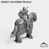Tabletop Terrain Miniature Silver Paladin Knight on Horse Female
