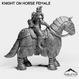 Tabletop Terrain Miniature Silver Paladin Knight on Horse Female