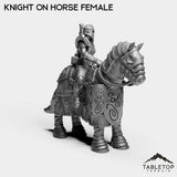 Tabletop Terrain Miniature Silver Paladin Knight on Horse Female